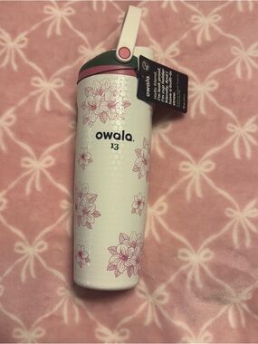 Owala 13 Floral Insulated Water Bottle - White & Pink